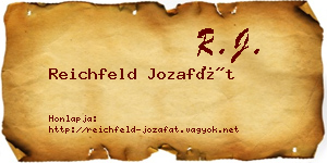 Reichfeld Jozafát névjegykártya
